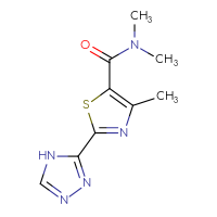 Chemical structure of N,N,4-trimethyl-2-(4H-1,2,4-triazol-3-yl)-1,3-thiazole-5-carboxamide - CSSB00750774855