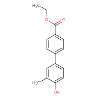Chemical structure of ethyl 4'-hydroxy-3'-methyl-[1,1'-biphenyl]-4-carboxylate - CSSB00150704733
