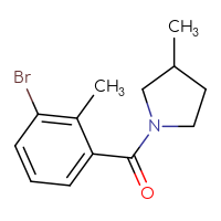 Chemical structure of 1-(3-bromo-2-methylbenzoyl)-3-methylpyrrolidine - CSSB00012298558
