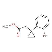 Chemical structure of methyl 2-[1-(2-bromophenyl)cyclopropyl]acetate - CSSB00033130283