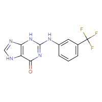 Chemical structure of 2-{[3-(trifluoromethyl)phenyl]amino}-6,7-dihydro-3H-purin-6-one - CSSB00121577874