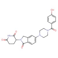 Chemical structure of 3-{5-[4-(4-hydroxybenzoyl)piperazin-1-yl]-1-oxo-2,3-dihydro-1H-isoindol-2-yl}piperidine-2,6-dione - CSSB21531607614