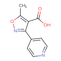 Chemical structure of 5-methyl-3-(pyridin-4-yl)-1,2-oxazole-4-carboxylic acid - CSSB00000689678
