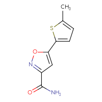 Chemical structure of 5-(5-methylthiophen-2-yl)-1,2-oxazole-3-carboxamide - CSSB15024335326