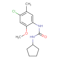 Chemical structure of 1-(4-chloro-2-methoxy-5-methylphenyl)-3-cyclopentylurea - CSSB00053373076