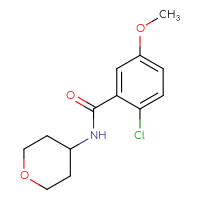 Chemical structure of 2-chloro-5-methoxy-N-(oxan-4-yl)benzamide - CSSB06425757482