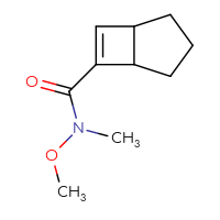 Chemical structure of N-methoxy-N-methylbicyclo[3.2.0]hept-6-ene-6-carboxamide - CSSB09890783928