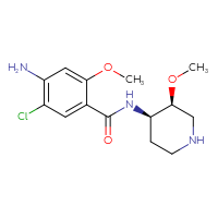 Chemical structure of 4-amino-5-chloro-2-methoxy-N-[(3S,4R)-3-methoxypiperidin-4-yl]benzamide - CSSB14823787939