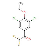 Chemical structure of 1-(3,5-dichloro-4-ethoxyphenyl)-2,2-difluoroethan-1-one - CSSB06835378121