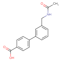 Chemical structure of 3'-(acetamidomethyl)-[1,1'-biphenyl]-4-carboxylic acid - CSSB00075465046