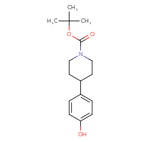 Chemical structure of tert-butyl 4-(4-hydroxyphenyl)piperidine-1-carboxylate - CSSB00011398625
