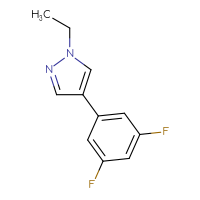 Chemical structure of 4-(3,5-difluorophenyl)-1-ethyl-1H-pyrazole - CSSB00010382339