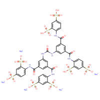 Chemical structure of pentasodium 4-{3-[(2,4-disulfonatophenyl)carbamoyl]-5-[({3-[(2,4-disulfophenyl)carbamoyl]-5-[(2-sulfo-4-sulfonatophenyl)carbamoyl]phenyl}carbamoyl)amino]benzamido}benzene-1,3-disulfonate - CSSB02125604608
