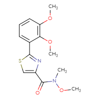 Chemical structure of 2-(2,3-dimethoxyphenyl)-N-methoxy-N-methyl-1,3-thiazole-4-carboxamide - CSSB06835849043