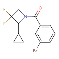 Chemical structure of 1-(3-bromobenzoyl)-2-cyclopropyl-3,3-difluoroazetidine - CSSB06301146338