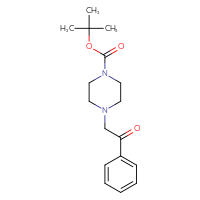 Chemical structure of tert-butyl 4-(2-oxo-2-phenylethyl)piperazine-1-carboxylate - CSSB00010871811