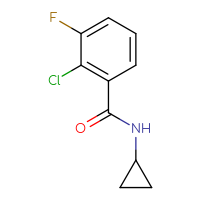 Chemical structure of 2-chloro-N-cyclopropyl-3-fluorobenzamide - CSSB00012472281