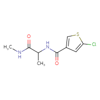 Chemical structure of 2-[(5-chlorothiophen-3-yl)formamido]-N-methylpropanamide - CSSB01992497786