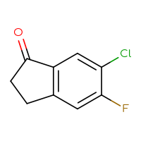 Chemical structure of 6-chloro-5-fluoro-2,3-dihydro-1H-inden-1-one - CSSB00009840612