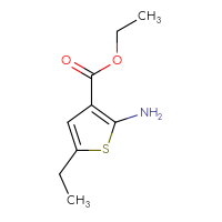 Chemical structure of ethyl 2-amino-5-ethylthiophene-3-carboxylate - CSSB00000183364