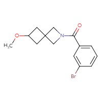 Chemical structure of 2-(3-bromobenzoyl)-6-methoxy-2-azaspiro[3.3]heptane - CSSB01904206831