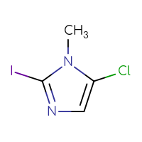 Chemical structure of 5-chloro-2-iodo-1-methyl-1H-imidazole - CSSB00153397393