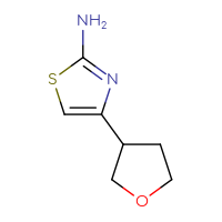 Chemical structure of 4-(oxolan-3-yl)-1,3-thiazol-2-amine - CSSB00013221234
