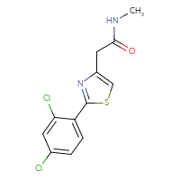 Chemical structure of 2-[2-(2,4-dichlorophenyl)-1,3-thiazol-4-yl]-N-methylacetamide - CSSB00135849014