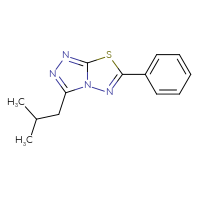 Chemical structure of 3-(2-methylpropyl)-6-phenyl-[1,2,4]triazolo[3,4-b][1,3,4]thiadiazole - CSSB00121606663