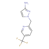Chemical structure of 1-{[5-(trifluoromethyl)pyridin-2-yl]methyl}-1H-pyrazol-3-amine - CSSB00160576037