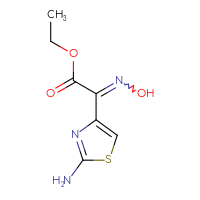 Chemical structure of ethyl 2-(2-amino-1,3-thiazol-4-yl)-2-(N-hydroxyimino)acetate - CSSB00020629469