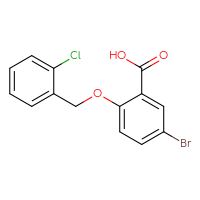 Chemical structure of 5-bromo-2-[(2-chlorophenyl)methoxy]benzoic acid - CSSB00000597214