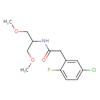 Chemical structure of 2-(5-chloro-2-fluorophenyl)-N-(1,3-dimethoxypropan-2-yl)acetamide - CSSB06474859534