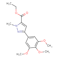Chemical structure of ethyl 1-methyl-3-(3,4,5-trimethoxyphenyl)-1H-pyrazole-5-carboxylate - CSSB21253047173