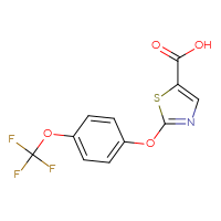 Chemical structure of 2-[4-(trifluoromethoxy)phenoxy]-1,3-thiazole-5-carboxylic acid - CSSB00049517889