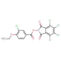 Chemical structure of 4,5,6,7-tetrachloro-1,3-dioxo-2,3-dihydro-1H-isoindol-2-yl 3-chloro-4-ethoxybenzoate - CSSB20270695750
