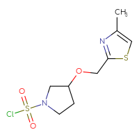 Chemical structure of 3-[(4-methyl-1,3-thiazol-2-yl)methoxy]pyrrolidine-1-sulfonyl chloride - CSSB21224772529