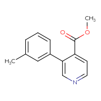 Chemical structure of methyl 3-(3-methylphenyl)pyridine-4-carboxylate - CSSB02657828298