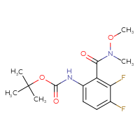 Chemical structure of tert-butyl N-{3,4-difluoro-2-[methoxy(methyl)carbamoyl]phenyl}carbamate - CSSB06955842132