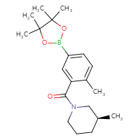 Chemical structure of (3S)-3-methyl-1-[2-methyl-5-(4,4,5,5-tetramethyl-1,3,2-dioxaborolan-2-yl)benzoyl]piperidine - CSSB02533260125