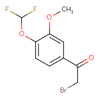 Chemical structure of 2-bromo-1-[4-(difluoromethoxy)-3-methoxyphenyl]ethan-1-one - CSSB00000694766