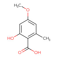 Chemical structure of 2-hydroxy-4-methoxy-6-methylbenzoic acid - CSSB00009908143