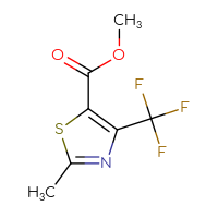 Chemical structure of methyl 2-methyl-4-(trifluoromethyl)-1,3-thiazole-5-carboxylate - CSSB00010008812