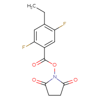 Chemical structure of 2,5-dioxopyrrolidin-1-yl 4-ethyl-2,5-difluorobenzoate - CSSB20270230550