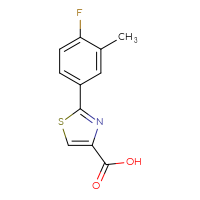 Chemical structure of 2-(4-fluoro-3-methylphenyl)-1,3-thiazole-4-carboxylic acid - CSSB00011261779