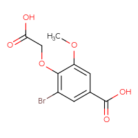 Chemical structure of 3-bromo-4-(carboxymethoxy)-5-methoxybenzoic acid - CSSB00015198588