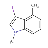 Chemical structure of 3-iodo-1,4-dimethyl-1H-indole - CSSB03219875750