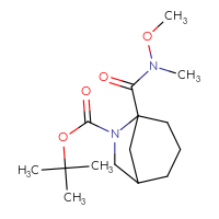 Chemical structure of tert-butyl 5-[methoxy(methyl)carbamoyl]-6-azabicyclo[3.2.1]octane-6-carboxylate - CSSB01148880688