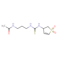 Chemical structure of N-(3-{[(1,1-dioxo-2,3-dihydro-1λ⁶-thiophen-3-yl)carbamothioyl]amino}propyl)acetamide - CSSB21432511917