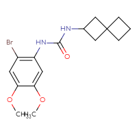 Chemical structure of 1-(2-bromo-4,5-dimethoxyphenyl)-3-{spiro[3.3]heptan-2-yl}urea - CSSB00078006406